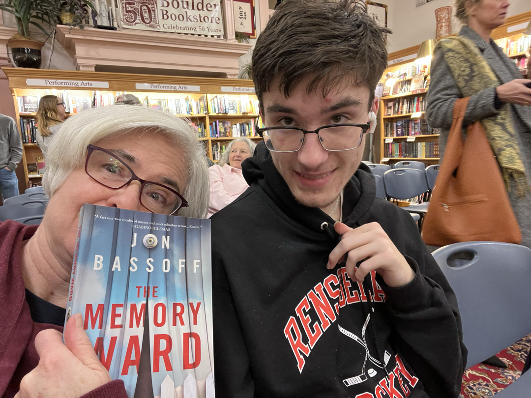 At the book launch of a Longmont High teacher