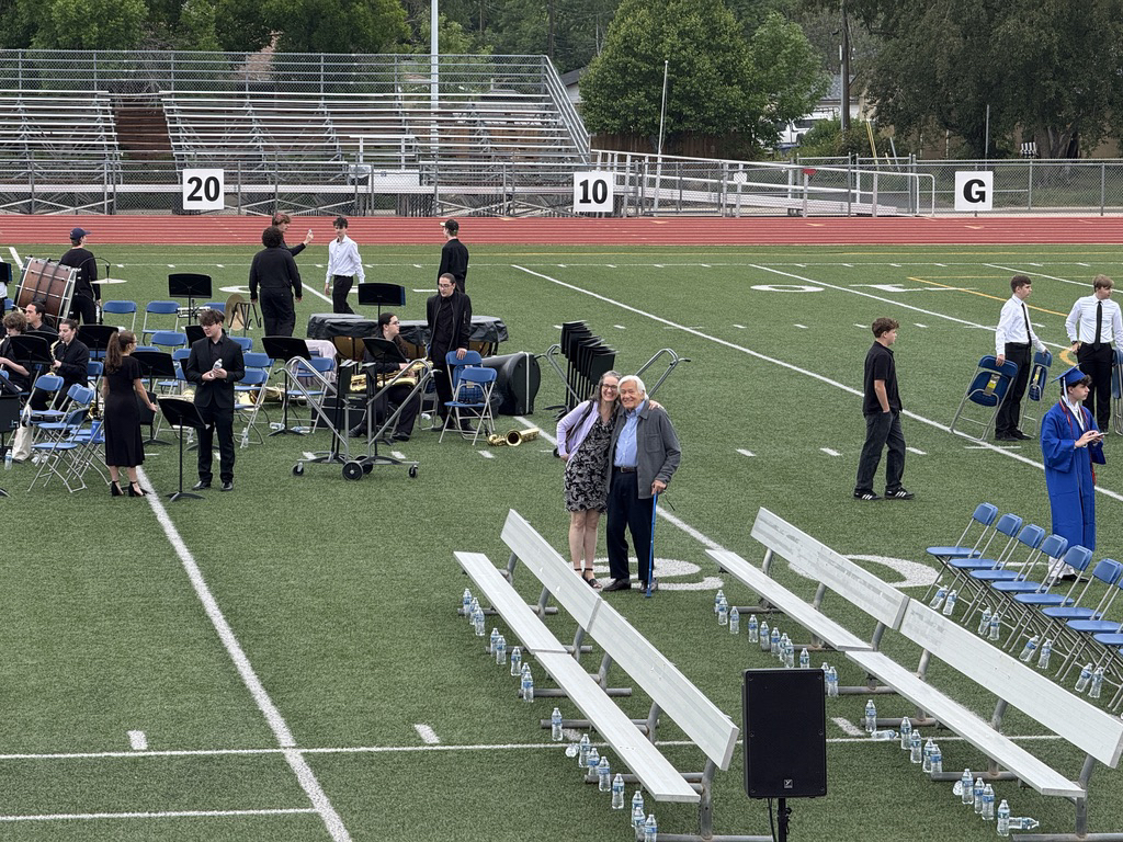 Jen and Grandpa made it to graduation before the rush