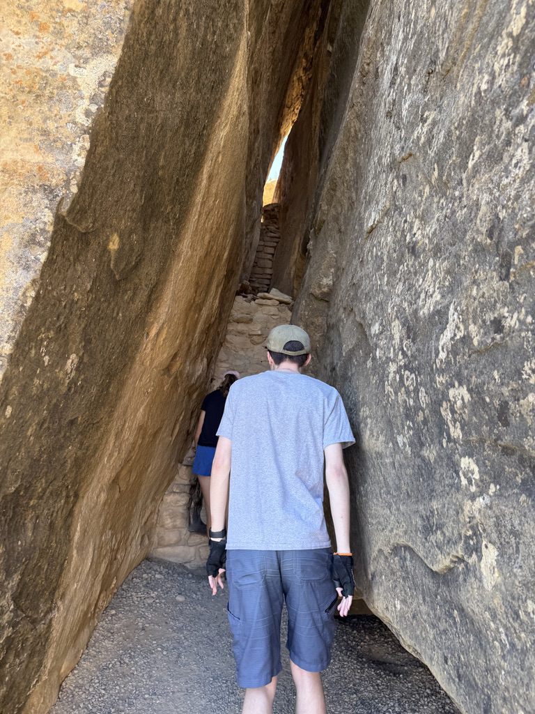Narrow passage on the way out