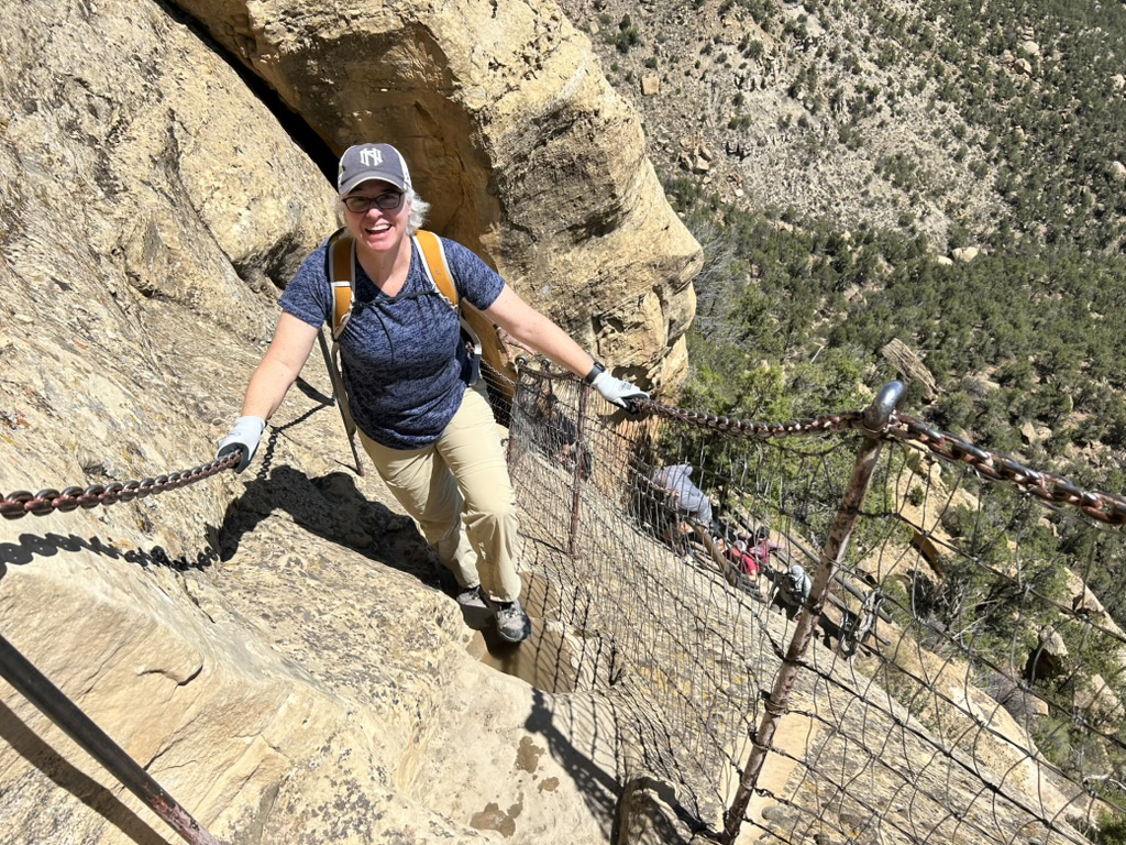Lisa can't believe she made it up the cliff