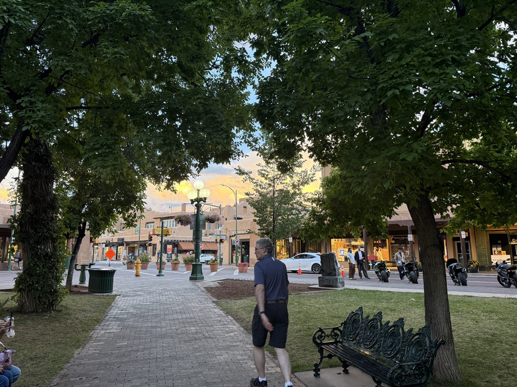 Santa Fe Plaza at dusk