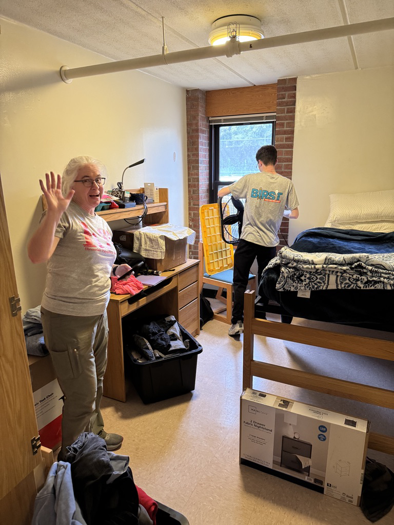 Setting up Ted's room